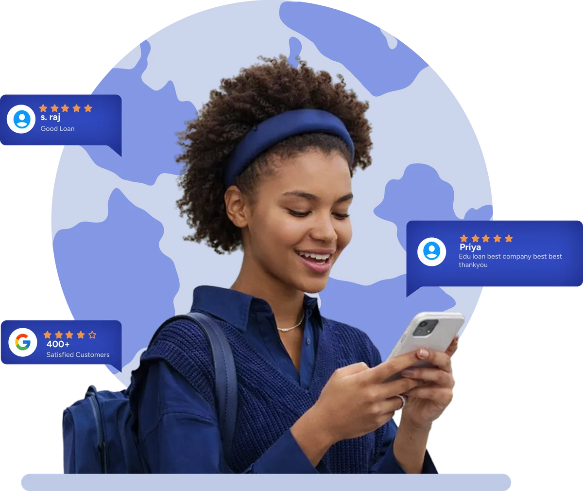 Satisfied student with education loan